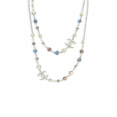 CHANEL 25P BLUE LOVE NECKLACE ABF489 CHANEL 25P BLUE LOVE NECKLACE ABF489